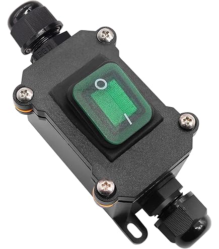 Inline Cord Switch 16A 125V/250V AC Black Inline ON/OFF Rocker Button With Red Indicator Light,screw Terminal