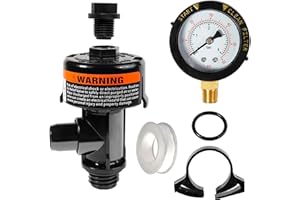 SOASEMBE 98209800 Manual Air Relief Valve Assembly with Pool Filter Pressure Gauge, Compatible with Pentair, Clean & Clear, F