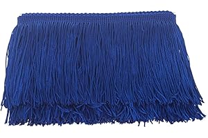 AMZTKDIY Sewing Fringe Trim Fringes 5 Yards for Clothing Accessories DIY Craft Latin Wedding Dress Lamp Shade Decoration (4 Inch Royal Blue)