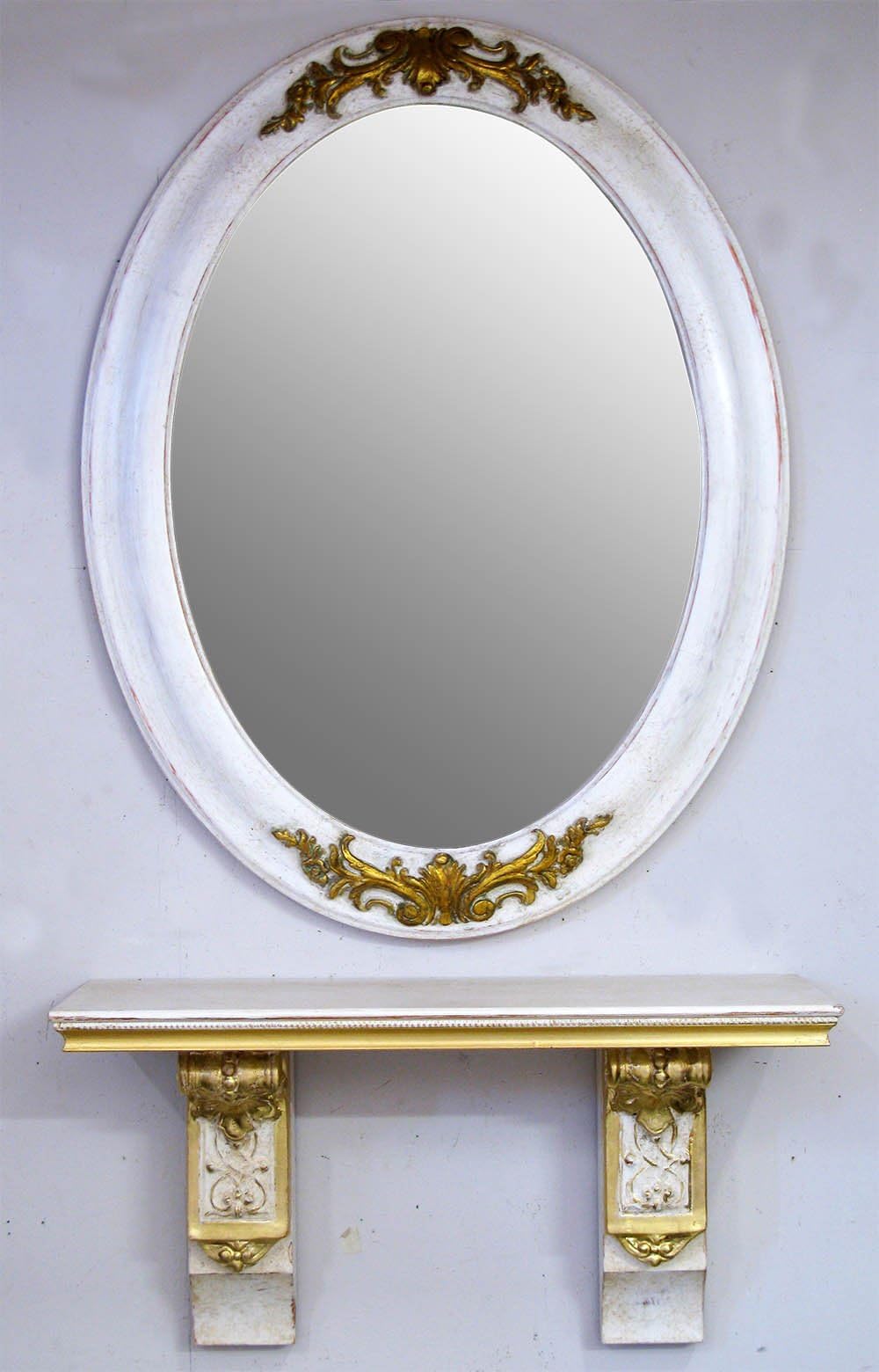 ARREDO SELLI Mirror and Shelf Provencal White and Gold