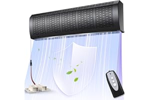 Crispaire 36" Black Air Curtain with Magnetic Door Switch 1527 CFM/2559 FPM Two-Speed Adjustable 180W Powerful Commercial Indoor Air Door Easy Installation Industrial Fan (Not an air conditioner)
