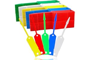 Lewtemi 1000 Pieces Self Lock Arrow ID Key Tags Car Parts Tags Key Ring Repair Labels for Office Automotive Shop Supplies(4 1/2'' X 3/4",Mixed Colors)