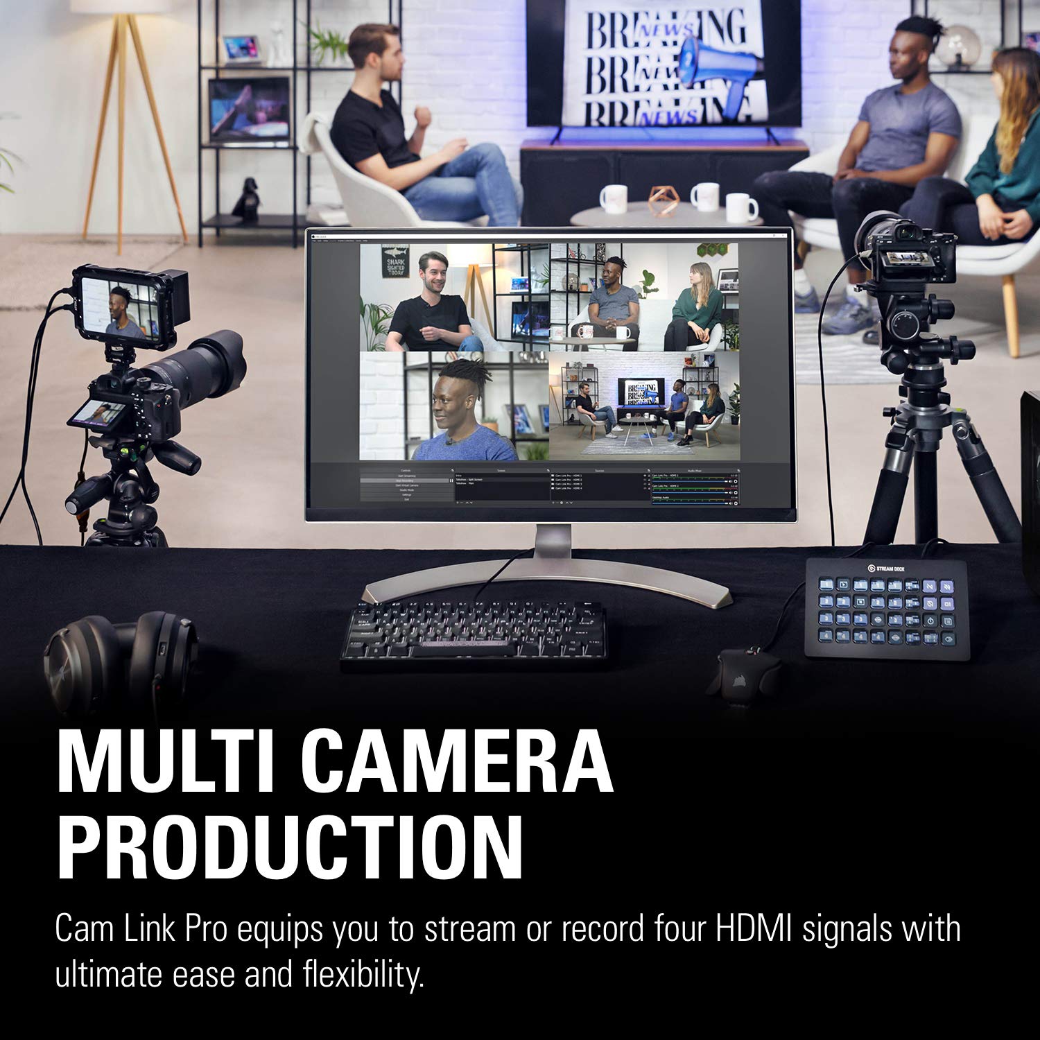 Elgato Cam Link Pro Installed In Pcie Slot Showing Four Hdmi Connections