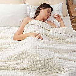 Wemore Jacquard Fleece Weighted Blanket Queen Size