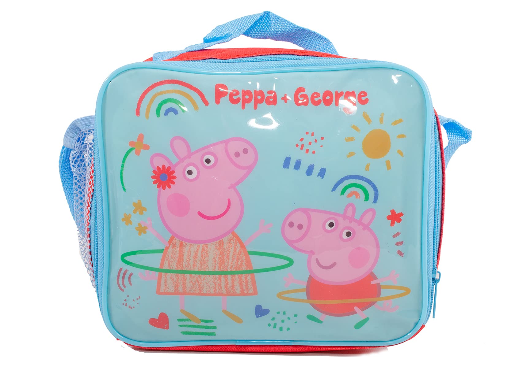 PeppaPig Children's Character Insulated Lunch Bag with Shoulder Strap & Mesh Side Pocket