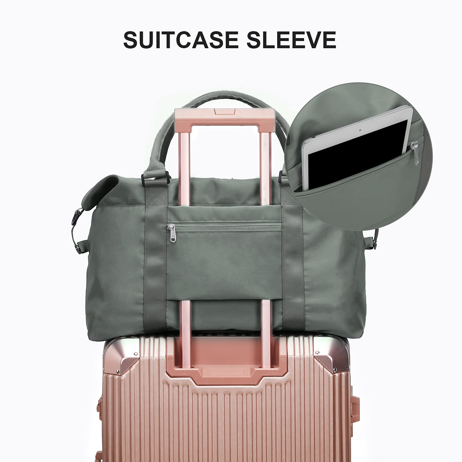 Travel Bag Women's Sports Bag Hand Luggage Bag Weekender Bag Swimming Bag Waterproof Travel Bag Duffle Bag Fitness Bag Training Bag Women for Travel Gym Green, olive green, Fashionable