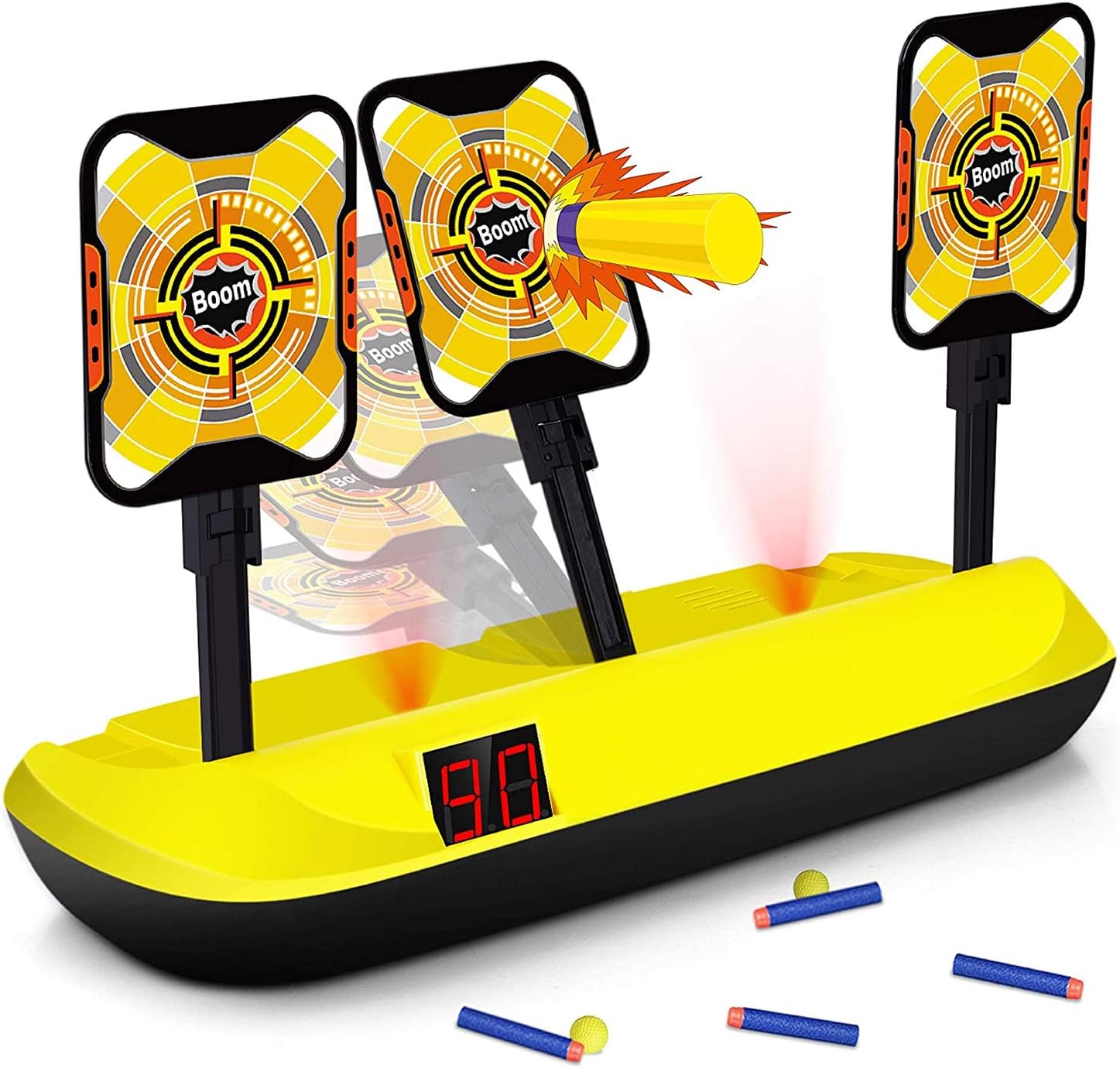 UWANTME Digital Target for Shooting Compatible with Nerf Guns-Electronic Scoring Auto Reset 3 Targets for Kids