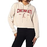 chicka-d Women's Standard Oversized Dropped Shoulder Crewneck Fleece Sweatshirt | NCAA Arch Over Icon Neutral