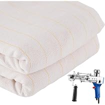Lot 2 Toiles Tufting 200x150cm - Tissu Moine Lignes Guidées Pour Tapis Personnalisés