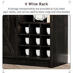 4ever2buy Farmhouse Coffee Bar Cabinet with Sliding