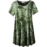LARACE Plus Size Tops for Women Short Sleeve Shirts Casual Summer Clothes Round Neck Tunics for Leggings