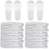 Kifmurase 20 Pairs Disposable Slippers for Guests, Bulk Spa Slippers Non-Slip White Hotel Slipper, Open Toe Comfortable Cotton Slipper for Women Men for Hotel, Spa, Travel, Shoeless Home