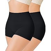 Nebility 2 Piece Slip Shapewear Shorts for Under Dresses Smooth Seamless Shaping Boyshorts Panties