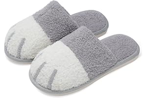 SINNO Cute Animal Slippers for Women Indoor Outdoor Memory Foam House Slippers Soft Warm Cozy Fuzzy Bedroom Non-Slip Shoes Christmas Gift ladies Slippers