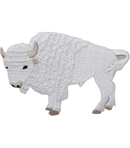 American Bison Morale Patch. Embroidered Buffalo Hook and Loop. Made in USA
