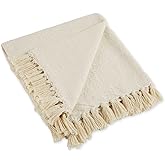 DII Global, Fields of Diamond Woven Throw, 50x60, Natural