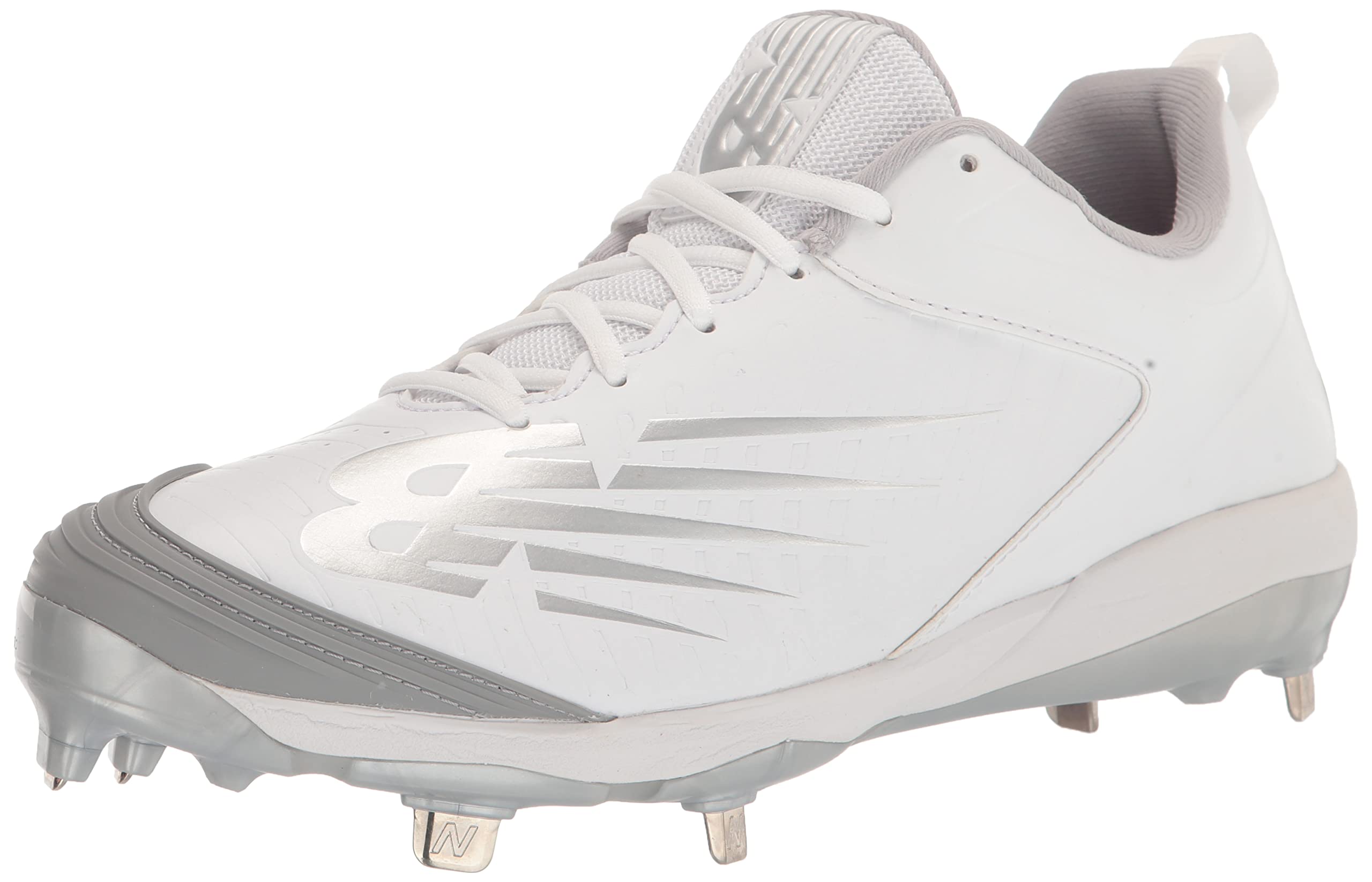New Balance Women’s Fuse V3 Metal Pitch Softball Shoe, White/White, 8.5
