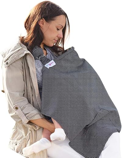 Juicy Bumbles Breastfeeding Cover with Pockets Black