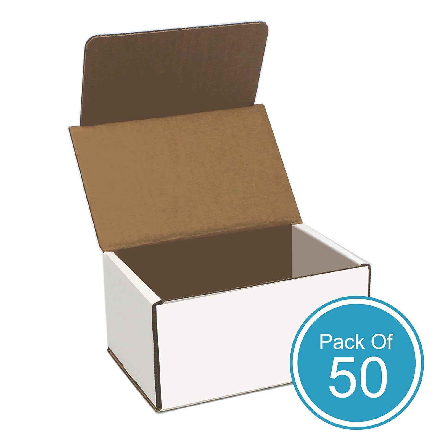White Cardboard Shipping Box - Pack of 50, 6 x 4 x 3 Inches, White, Corrugated Box: Industrial & Scientific