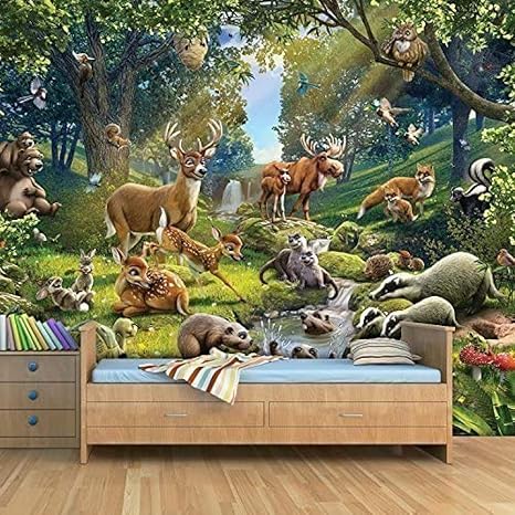 Amazon Co Jp ディズニー動物森アートデカール壁紙壁画保育園オフィス家の装飾 250x175cm Diy 工具 ガーデン