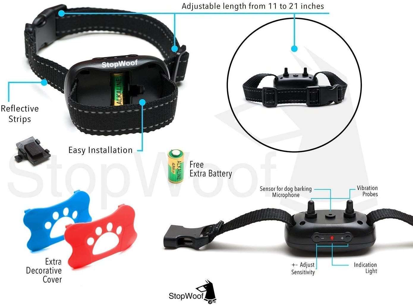 Patpet Dog Training Collar IPX7 Waterproof, Fast rechargeable Shock