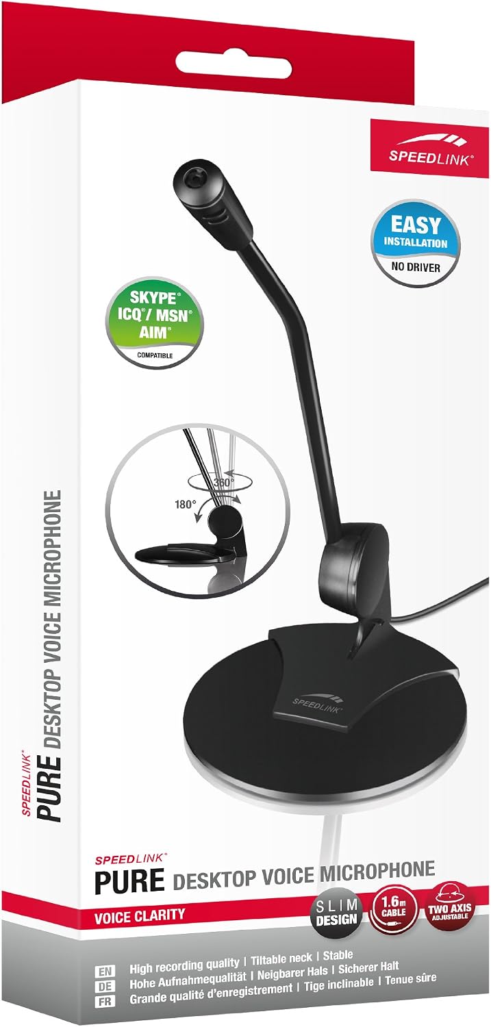 Speedlink SL-8702-SBK Pure Desktop Voice Microphone - Black - Image 3