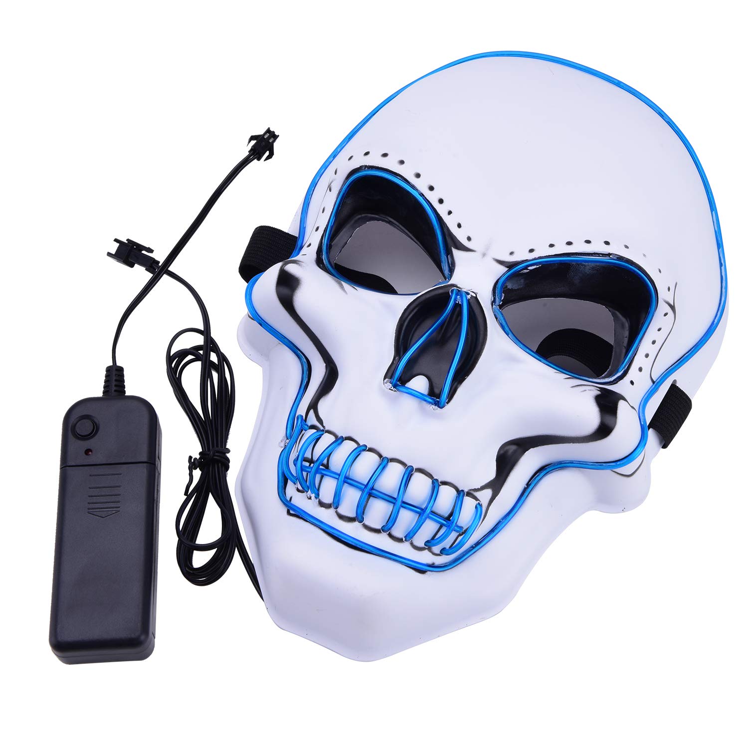 Charlemain Halloween la Maschere, LED Illumina la Maschere,per Halloween Cosplay Feste del Partito Halloween Costume Cranio Luminoso Maschera Piena Maschera