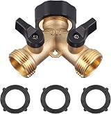 Zocipro 2 Way Hose Splitter Brass 3/4 Inch Y Valve Garden Connector view 1