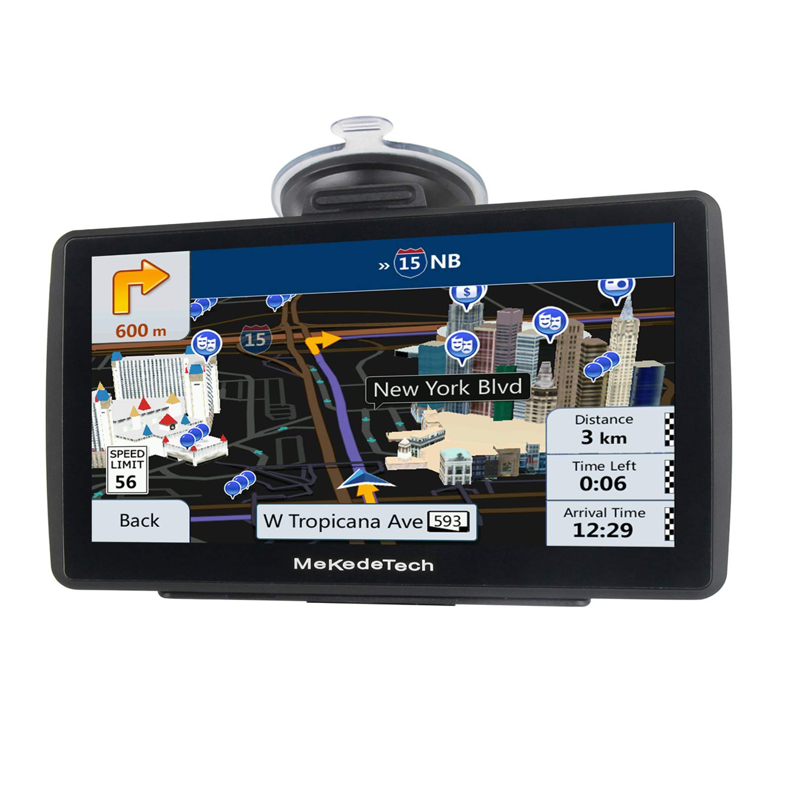 GPS Navigation for Car Truck Newest 2020 Map 7 Inch Touch Screen 8G 256M Navigation System with Voice Broadcast and Speed ​​Camera Warning Lifetime Free Map Update