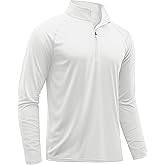 TACVASEN Men's Long Sleeve Athletic Shirts 1/4 Pullover Zip Sun Protection Rash Guard UPF 50+ Outdoor Running T-Shirts
