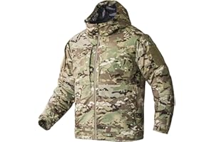 OCANXUE Men's Snow Ski Jacket Camo Tactical Warm Jacket Waterproof Hooded Coat Windproof Winter Parka with 9 Pockets