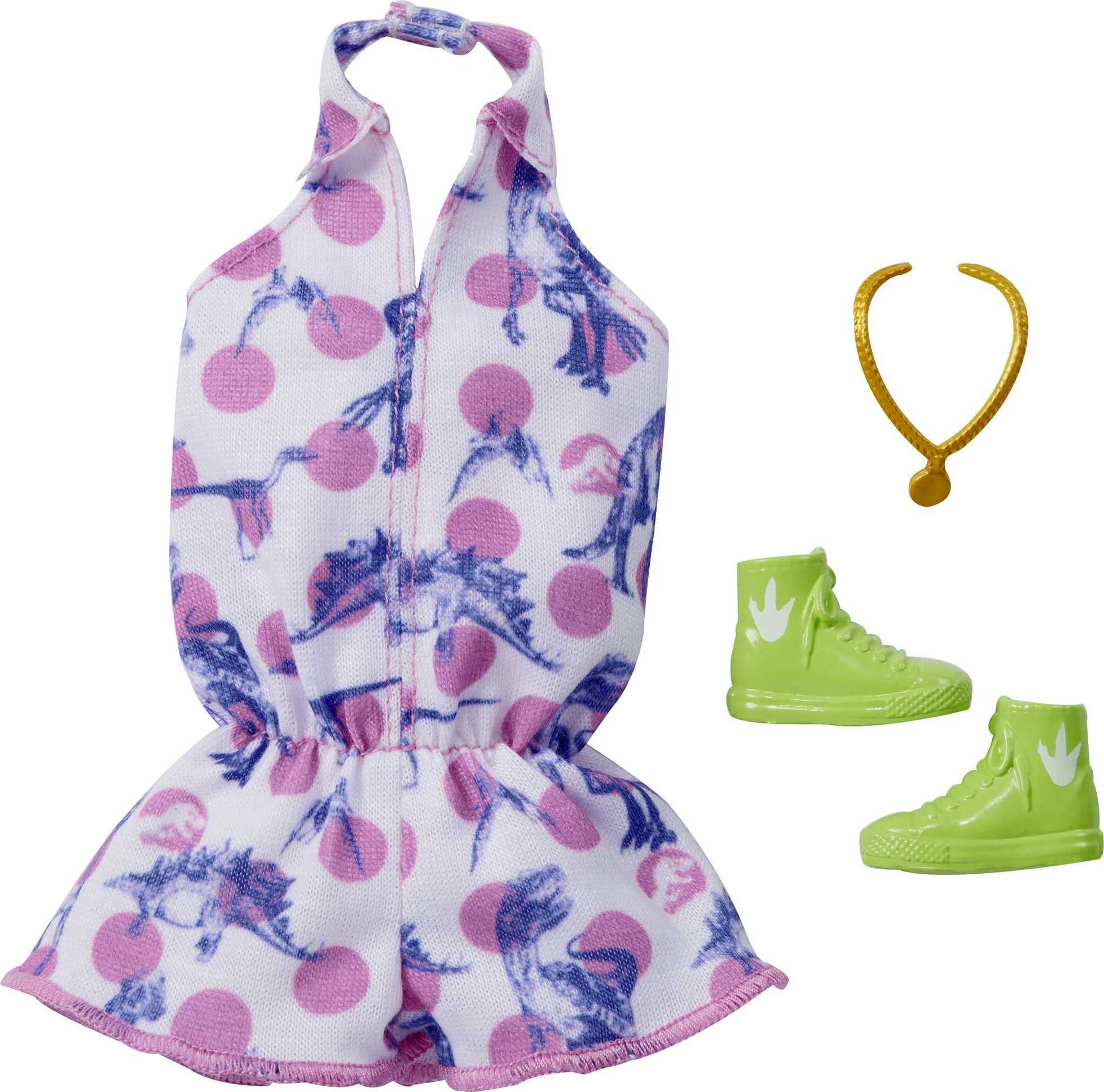 Barbie Fashions Complete Looks 1 of Doll Clothes Inspired by Popular Brand Roxy, Complete Look with Outfit & Accessories for Barbie Dolls, Gift for Kids 3 to 8 Years Old