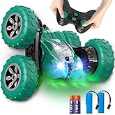 Remote Control Car, RC Stunt Cars Double Sided 360° Rolling Rotating Rotation, Rechargeable Car Toy for 6 7 8-12 Year Old Boy Kids Birthday Xmas Gift, Green