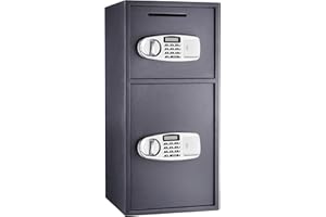PARAGON LOCK & SAFE Electronic Safe Deposit Box - Drop Safe with Digital Keypad and 2 Manual Override Keys for Business Cash Drops or Home Safety by Paragon Safes (Gray)