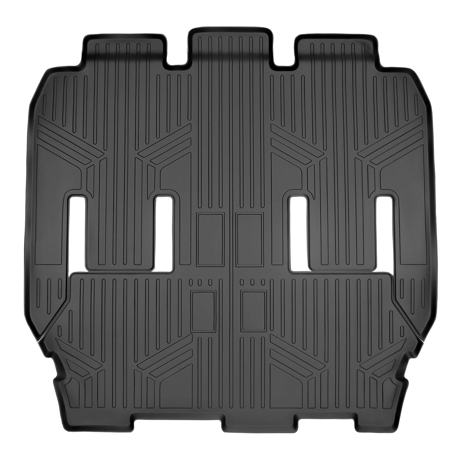 SMARTLINER Floor Mats 2nd and 3rd Row Liner Black for 2017-2021 Chrysler Pacifica 7 or 8 Passenger Model (No Hybrid or Pinnacle Models)
