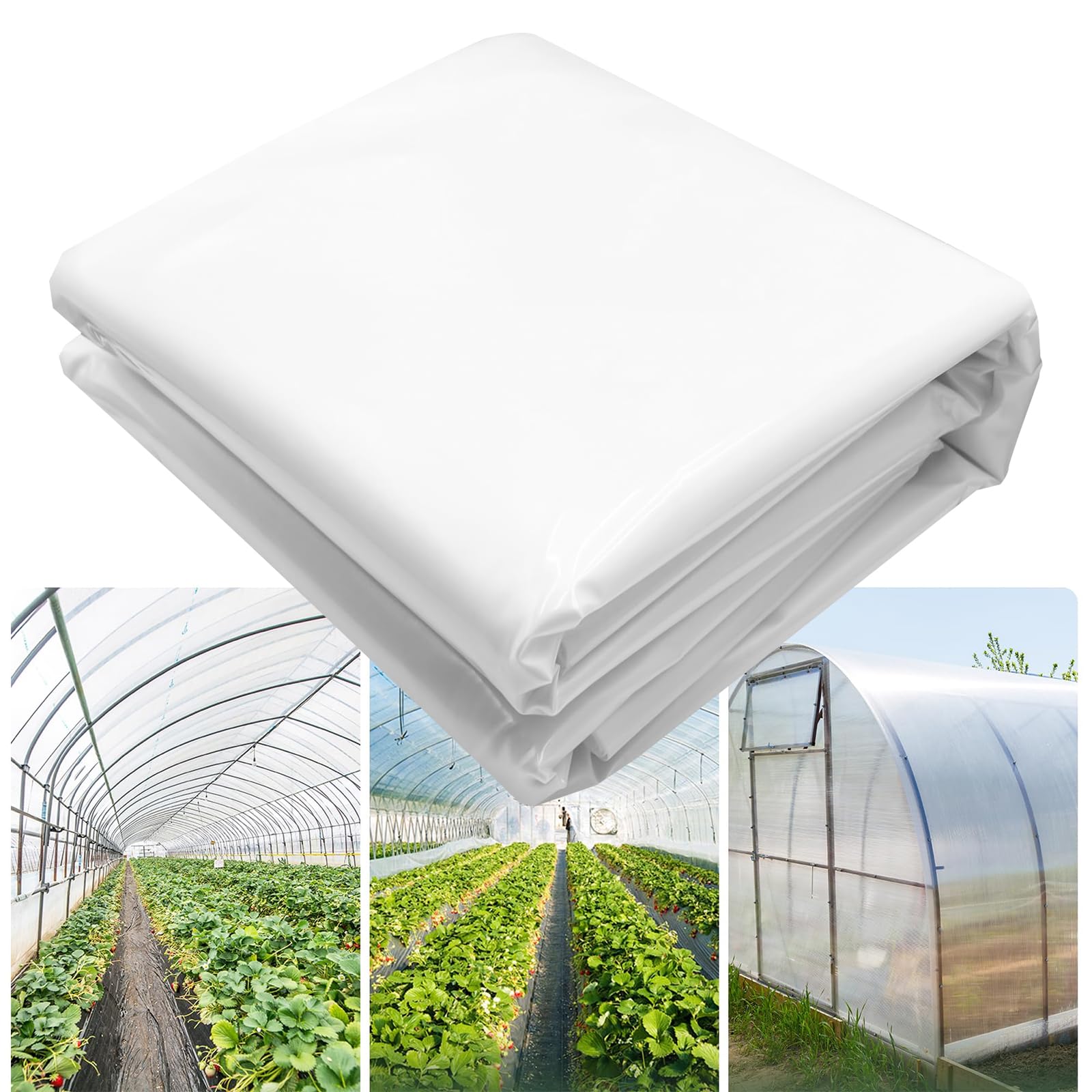 2M X 4M Heavy Duty Polythene Plastic Sheeting - Extra Thick Clear Plastic Sheets, Garden Grow Polythene Cover Sheets, Waterproof Windproof Cover for Gardening Insulation Building Rubble Protection