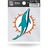 Rico Industries NFL Miami Dolphins Small Static Cling Decal, Teal, 4