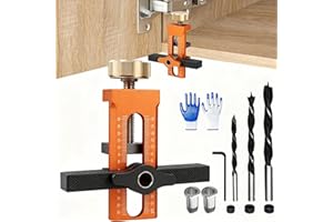 2026 All-New Upgraded Model Multifunctional Cabinet Door Installation Aid - Adjustable Cabinet Hardware Jig with Drill Guide,