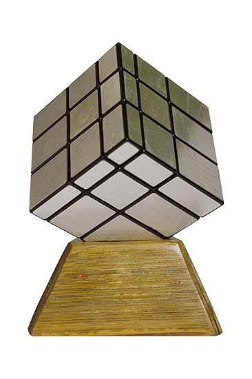 JAPI Bamboo Universal Rubiks Cube Stand/ 3X3 inch Rubiks Cube Stand/ 3x3 inch Cube Stand / Rubiks Cube Accessories, (8x8x4) cm OR (3.14x3.14x1.5) inch, (Beige)