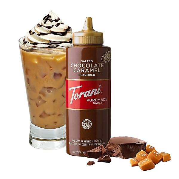 TORANI PUREMADE SAUCE, SALTED CHOCOLATE CARAMEL, 16.5 OUNCES