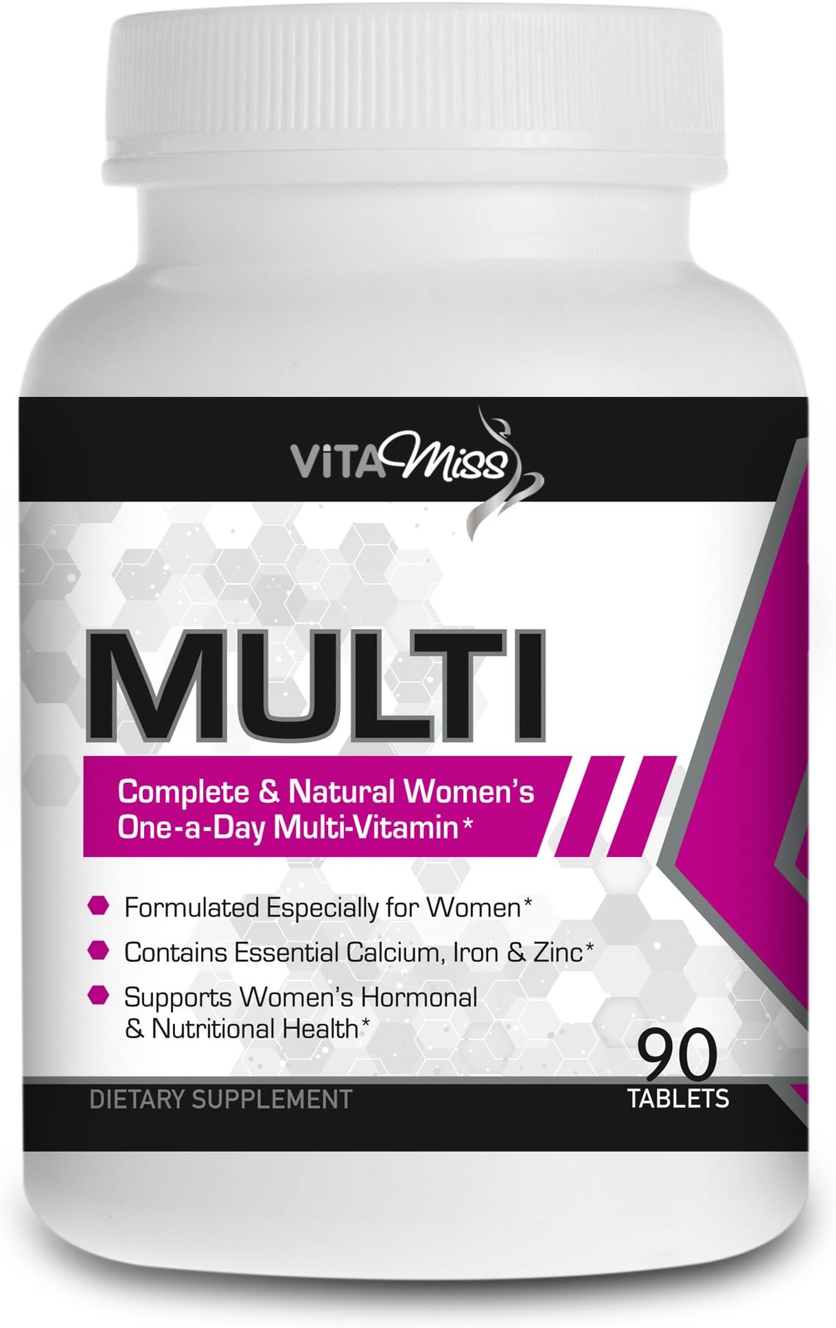 Vitamiss Multi – Complete Multimineral, Multivitamin and Nutritional Supplements for Women with Calcium, Iron, and Zinc