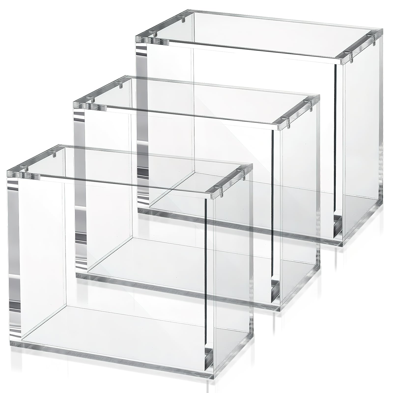 Photo 1 of YEXEXINM 3 Pack Acrylic Magnetic Case Compatible with Booster Boxes, 5mm+8mm Thick Stackable Booster Box Case Acrylic Display for PKMN, Magnetic Closure Booster Box Gifts for Cards Collectors