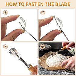 ALLTOP Danish Dough Whisk and Bread Lame Set