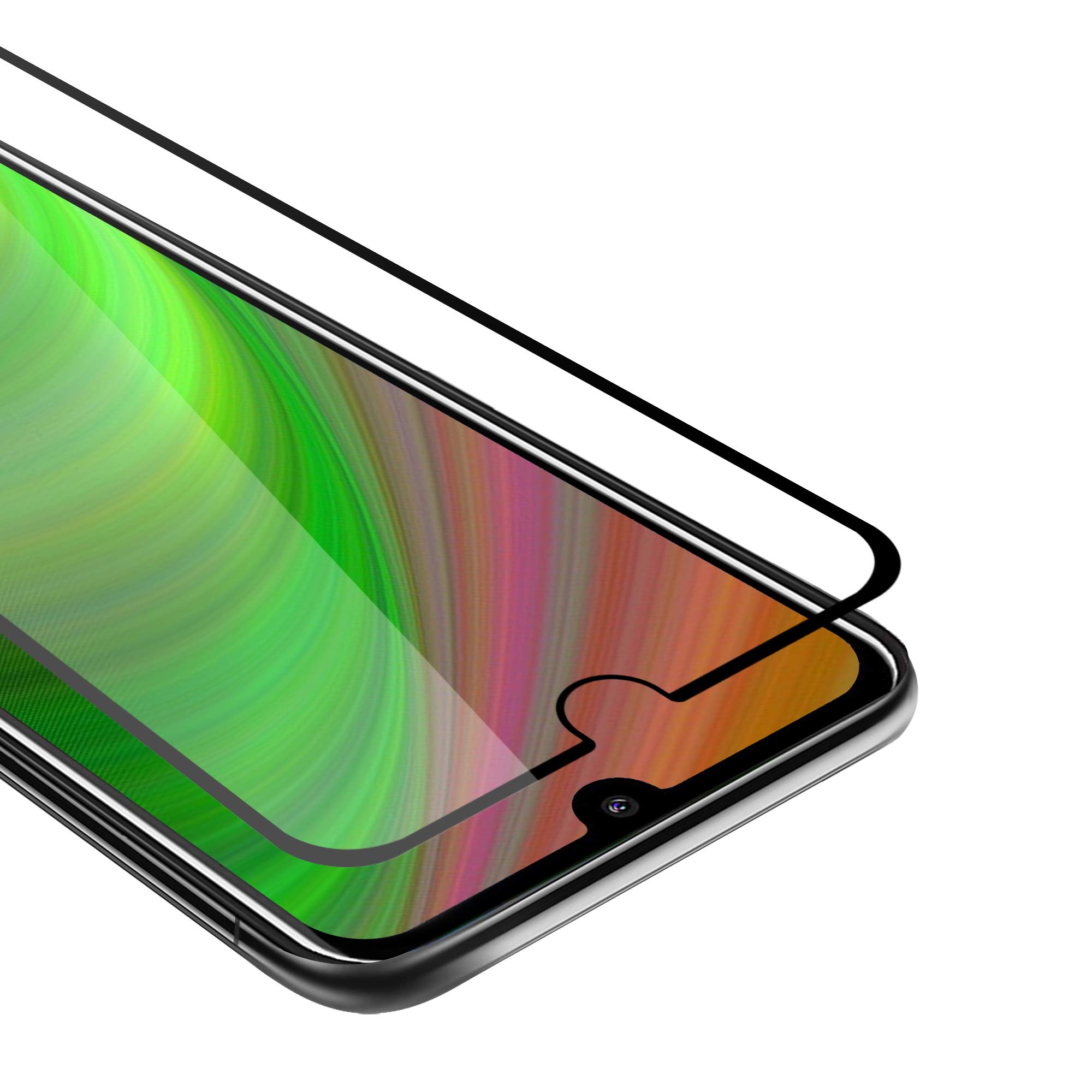 cadorabo Tempered Glass Full cover compatible with Nokia 2.2 in TRANSPARENT with BLACK - Screen Protection 3D Touch compatible with 9H Hardness - Bulletproof Display Saver