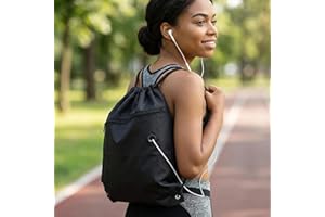 Drawstring Backpack, Waterproof Lightweight Foldable Gym Sack with Wide Shoulder Straps, Large Capacity Daypack for Work, Sch