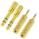 QAJOPFN 4 Pack Headphone Jack 3.5mm (1/8 inch) Male