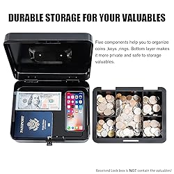 KYODOLED Large Cash Box with Combination Lock Safe