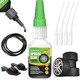 INSOIA Super Black Rubber Glue, 20g, Strong Bond, with Precision Tips | Rubber tire adhesive and cement for tubes, shoes, rc cars, soles. Flexible, heat-resistant, fast-set, waterproof, 4 tips.