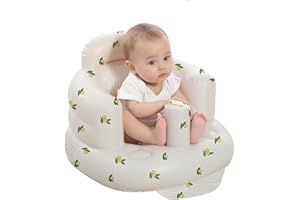 AGITVPS Inflatable Baby Seat for Babies 3-36 Months, Built in Air Pump Baby Chair Sit Me up Floor Seat for Baby, Bumbo Seat for Learning to Sit, Feeding, Camping (Olive)