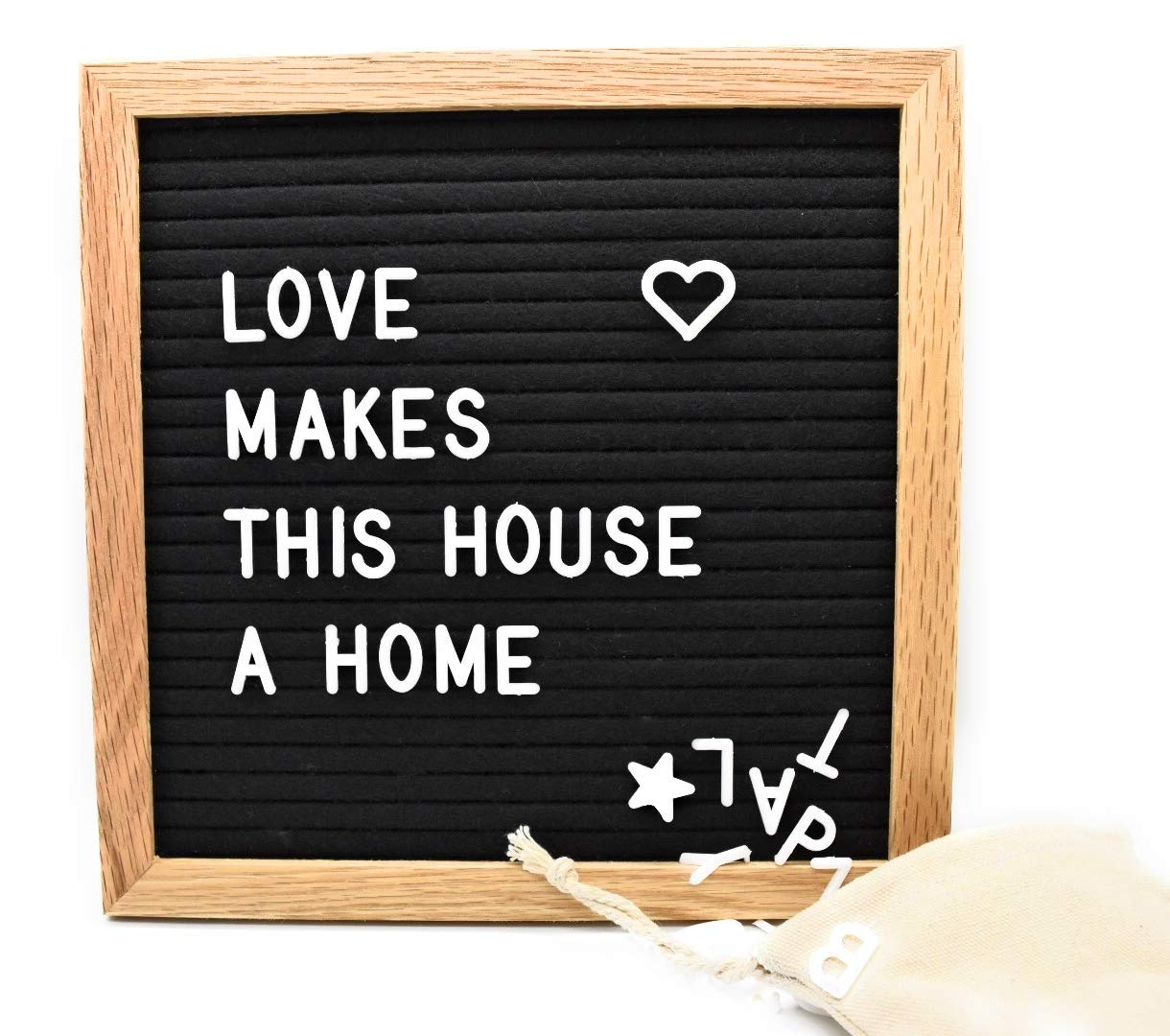 thumbnail image 2 of INNOVART Extra Large Letter Board 24"x30", Black Felt Letterboard With Solid Oak Frae, Enu 2 of 9